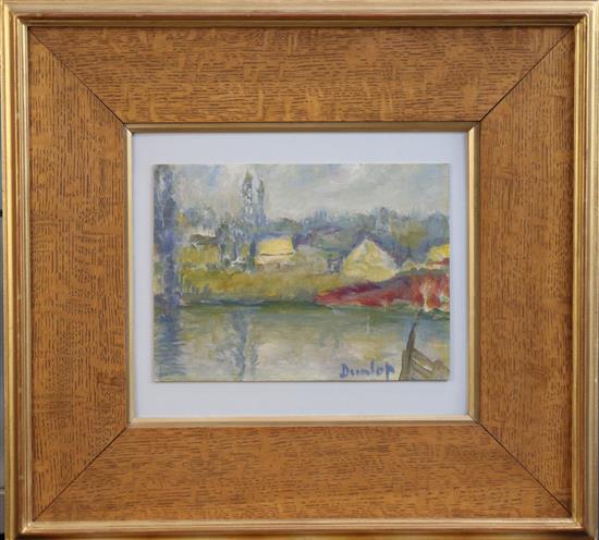 Ronald Ossory Dunlop (1894-1973) Lake scene 6.5 x 9in.